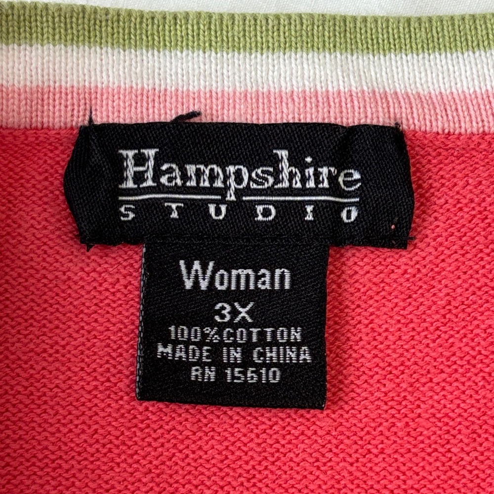 🩷 Hampshire Studio 3X Pink Polka Dot Crew Neck Sweater Pullover 🩷 - Picture 12 of 16